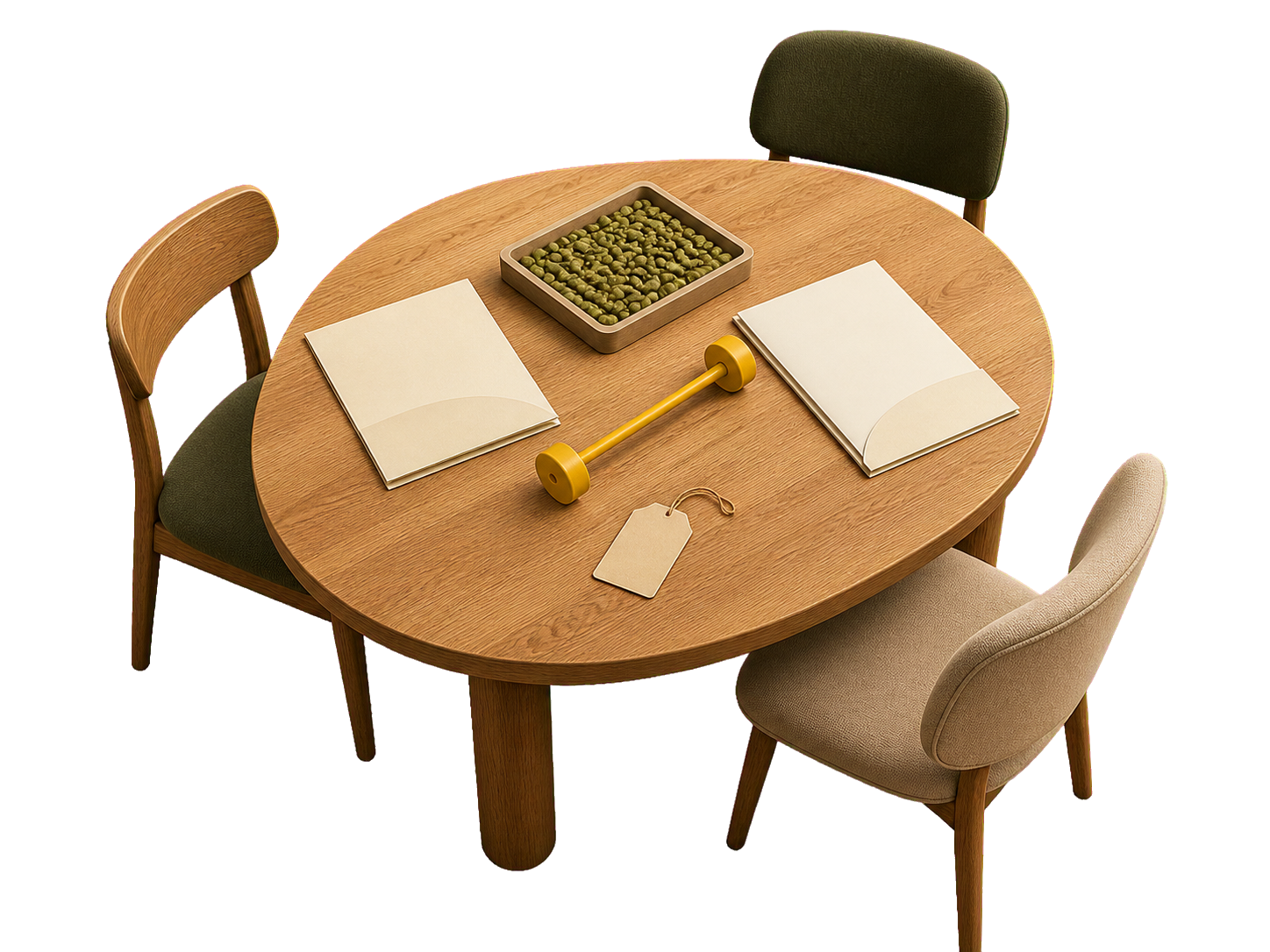 A meeting table, representing the choice between meeting at an event, near Coffeenomics, or at a private visit.